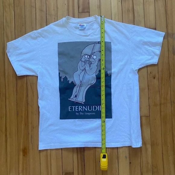 Vintage 1995 Simpsons Eternudie T Shirt Mens XL Hanes Heavyweight Bart Marge - Picture 7 of 8